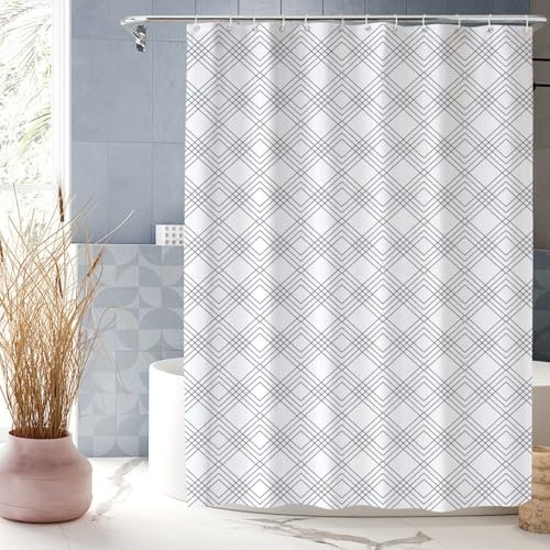 XUEDNGM Rideaux de Douche sur Mesure 150 x 150 cm Personnalisable, Séchage Rapide, Lavable, Lesté, avec des Crochets Rideau de Baignoire Imperméable, Bande