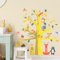 SHUCHING Stickers Muraux Arbre Animaux Colorés, Autocollant Mural Oiseaux Cerf, Décoration Murale Chambre Enfants Bébé Pépinière Salle de Jeux