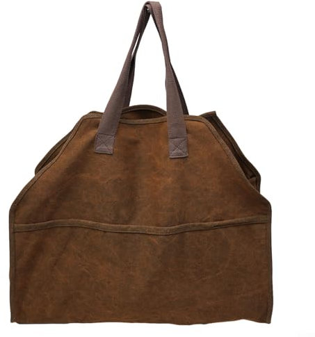 Elegante bolsa de transporte de leña, perfecta para embalaje y almacenamiento, color barro