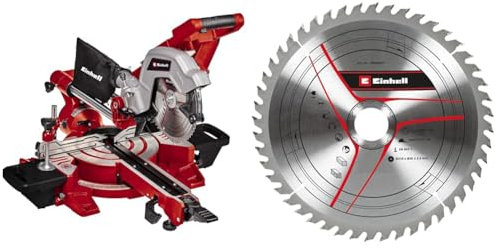 Scie à onglet radiale TE-SM 216 Dual (puissance de 1 800 W, fonction de traction, laser, réglage d’angles rapide, blocage d’arbre « Spindle-Lock ») + 2ème lame incluse