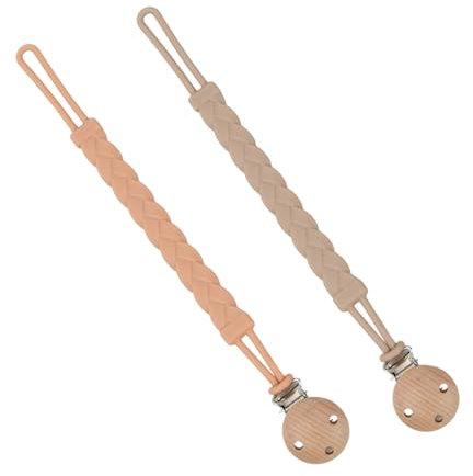 Clips Ciuccio Catenella Portaciuccio in Silicone, 2pcs Catene Ciuccio Succhietto Neonati, Clip Portaciuccio Morbide, Flessibile, Durevole - Alta Tenacità per Bambini, Massaggiagengive (01+02)