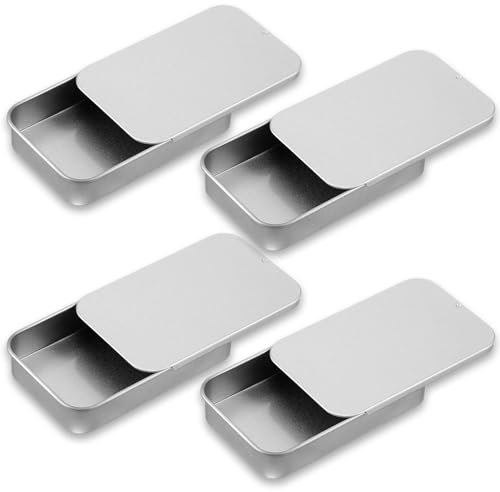 JIEYAO Tragbare Metall Zahnseidebox, 4 Stück Reise Zahnseide-Etui Metalldose mit Deckel Dental Pick Spender Nachfüllbarer Glide Aufbewahrungsbehälter für Schmuck