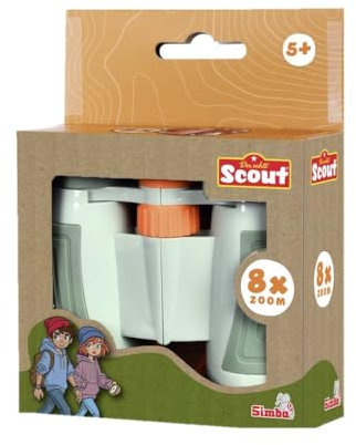 Simba 109452671 - Scout Kinder-Fernglas ab 5 Jahre (11 cm) - gummiertes Kinderfernglas mit 8-facher Vergrößerung & 200m Sichtweite, Forscher- und Entdecker-Spielzeug inkl. Umhänge-Kordel