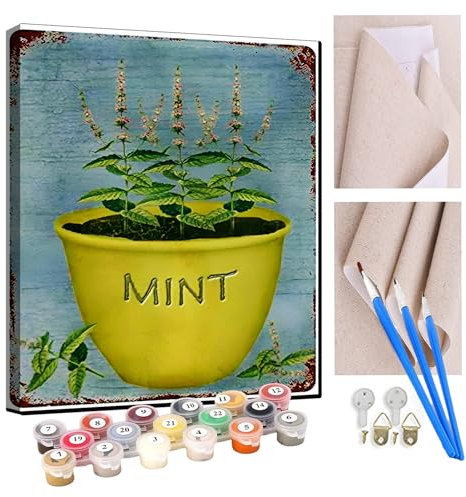 Paint by Numbers for Adults Kids, Paint by Numbers Animals Painting Kit for Art Crafts Kits Gift, Yellow Flowerpot, Lavender houseplant 16x20inch Without Frame