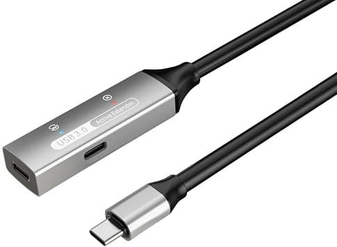 PremiumCord USB-C Active Extension Cable with Repeater 5 m, USB-C Female to Male, USB 3.2 Gen 1, 5 Gbit/s, 2x Shielded, AWG20/28, Aluminium Casing, Black, Length 5 m