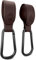 Baby Uma Premium Kinderwagenhaken in Lederoptik (2er-Pack) - Universelles Kinderwagen Zubehör, Karabinerhaken groß & rutschfest, 5 kg Belastbarkeit pro Karabiner (Dunkelbraun)