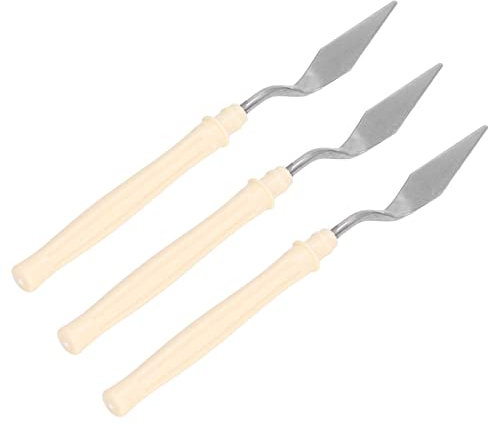 3 Pièces Couteau à Palette Polyvalent Suspendu sans Lame en Acier Manche en Plastique Couteau à Palette de Peinture à l'huile, Accessoire Multifonctionnel pour un Usage Domestique