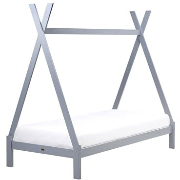 Beliani Kinderbett Kiefernholz grau mit Lattenrost 90x200 cm Zeltform modern Devay