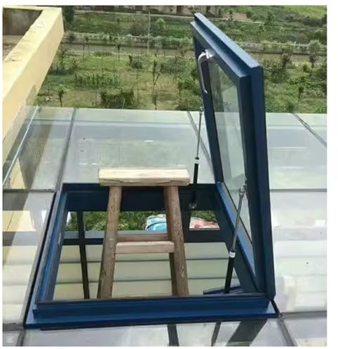 Dachfenster für Dachgeschoss-Sonnenraum mit manueller Belüftung und Multi-Winkel-Dachbetrachtung, Rahmen aus Aluminiumlegierung mit gehärtetem Glas, kein Auslaufen, Dachfenster für unterirdische