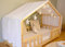 YellowNest Tela Cama Casita Montessori - Tela Cama Montessori Infantil 70x140cm y 80x160cm - Muselina 100% algodón - con Guirnalda (Blanco Guirnalda, 130 x 320 cm)