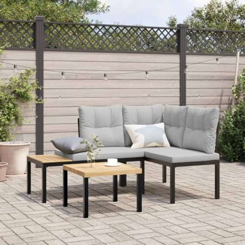 Festnight Balkon Lounge Klein Ecklounge Gartenlounge Set Metall Lounge Möbel Outdoor Balkonmöbel Kleiner Balkon Sofa Ecksofa Terrassenmöbel Gartenmöbel Loungemöbel Terrasse