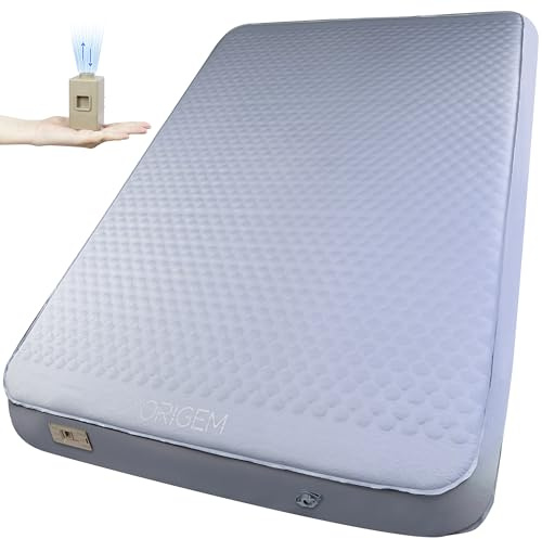 Origem Luftmatratze 140x200 cm, Isomatte selbstaufblasend für 2 Personen | Elektrischer Pumpe, 10 cm dicke luftbett Matratze Schlafmatte Aufblasbar Langlebig Thermal für Outdoor, Wandern, Zelt