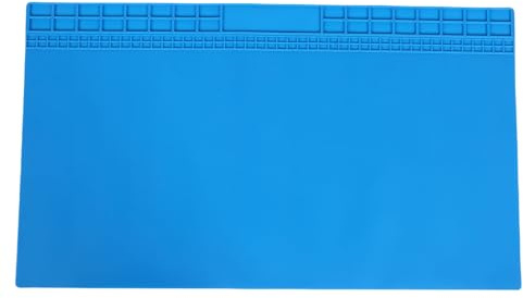 KELFEEAO Extra Large Soldering Mat, Oversized 932°F Silicone Workbench Mat Large Repair Workbench Pad for Electronics Phone Watch Laptop Repair (Blue)
