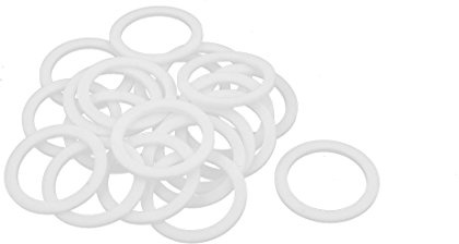 sourcing map 20St PTFE Flache Unterlegscheiben Dichtung 39mm AD Weiß | 30mm ID, 2mm Dicke