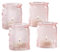 Kate Aspen 27090PK Vintage Pink Glass Tea Light Holder (Set of 4) Set