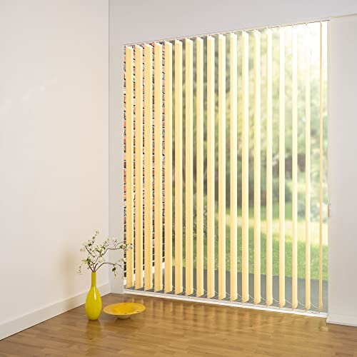 ourdeco® Komplett-Vertikalanlage/Breite: 100 cm/Höhe: 250 cm/Farbe: gelb/Lamellenbreite 127 mm/in der Höhe kürzbar/Decken- oder Wandmontage/lichtdurchlässig