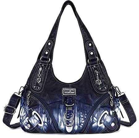 Angel Kiss damen handtaschen multitasche funktionsgeldbeutel/groß capcity handtaschen/geldbörsen 15,4 * 4,7 * 12,2 tiefes blau