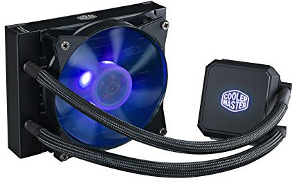 Cooler Master MasterLiquid LC120E RGB Close-Loop AIO CPU Liquid Cooler, 120mm Radiator, Dual Chamber RGB Pump, Dual MF120R RGB Fans, RGB Lighting for AMD Ryzen/Intel LGA1200/1151