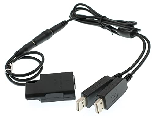 Eonvic EP-5A (EN-EL14) DC Kupplung Dummy Batterie auf Dual USB Power Adapter Kabel für Nikon D3300 D5500 D5600 P7000 P7800