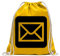 Kiwistar - Turnbeutel - gelb - Poststelle Postamt Piktogramme - Fun Rucksack Sport Beutel Gymsack Baumwolle mit Ziehgurt