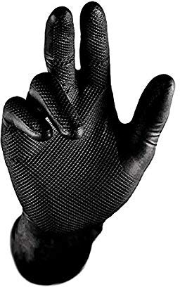 50 PAAR Nitrilhandschuhe Nitril Handschuhe 0422 Grip schwarz (XXL (11))