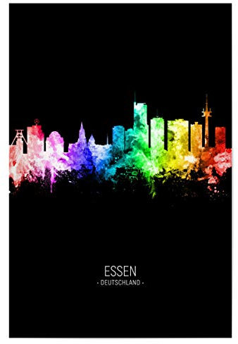 artboxONE Poster 30x20 cm Städte Essen Germany Skyline Colour Black - Bild Essen City Cityscape