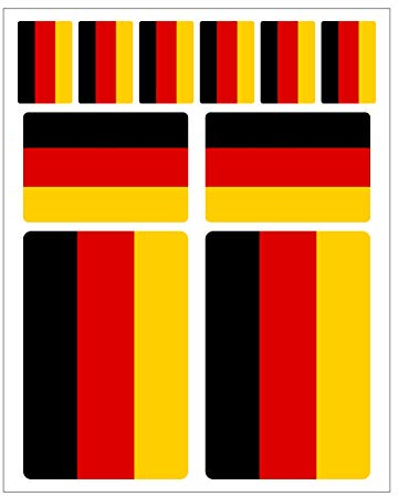 Generisch 10 Stück Deutschland Aufkleber Flaggen Set | Sticker Germany Autoaufkleber