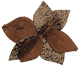 Zac's Alter Ego - Spilla a forma di fiore con paillettes bicolore su elastico e spilla, vari colori, Giglio Marrone, Taglia unica