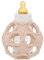 HEVEA Upcycling-Baby-Glasflasche mit Sternkugel-Überzug aus 100% recyceltem Naturkautschuk, pflanzenbasiert, plastikfrei, umweltfreundlich, BPA-frei & FDA-zugelassen (Pfirsich)