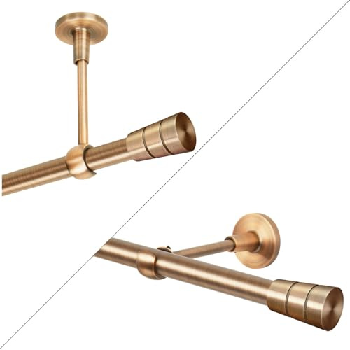 Gardinenstange 1 läufig Vorhangstange 19mm Kupfer Antik Vintage-Look Retro-Stil 600 Sferic Wand- Deckenbefestigung