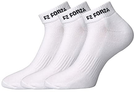 FZ Forza Comfort Short Badminton Socks - 3 Pair (White)