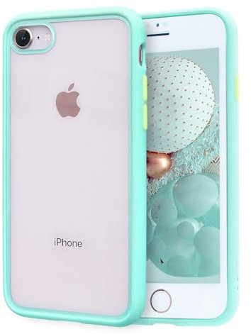 zelaxy Custodia Trasparente Case Compatibile per iPhone SE 2022 iPhone SE Iphone 7 Iphone 8 Cover Posteriore Rigida Antiurto Leggera con Bordi in Silicone + Protezione dello Schermo-Grigio