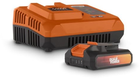 Set de Batterie et Chargeur Powerplus Dual Power POWDP9062 - Batterie 2,0 Ah de 20 V et Chargeur 4 A - pour Outils de Bricolage sans Fil de 20 V - Plateforme de Batterie