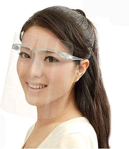 KAV - Transparentes Kunststoff-Vollvisier | Vollgesichtsschutz | Gesichtsschutz | Schutzvisier mit Brillenfassung auf beiden Seiten | Folie muss abgezogen werden | UK Lager (12)