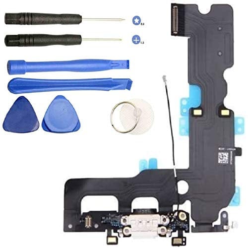 iReplaceParts Charging Port For Apple iPhone 7 Plus (5.5) White Dock Connector Microphone Antenna Replacement With Tools 821-00276-A