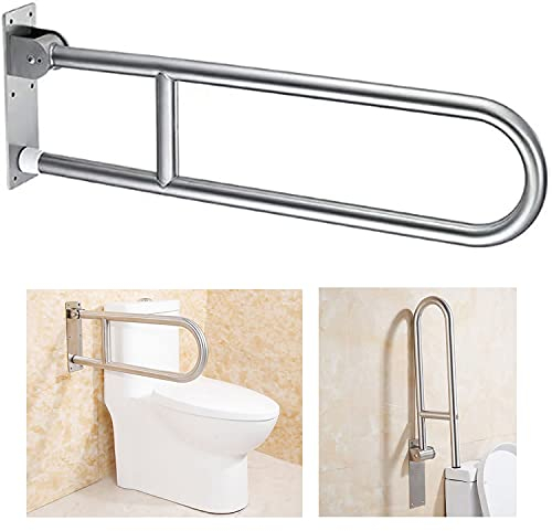 NArra 80cm Wandstützgriff Klappbar, Toilette Aufstehhilfe Edelstahl Handicap Haltegriffe, Badezimmer Dusche Sicherheitsgriffe für schwangere Frauen ältere Menschen Behinderungen