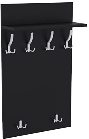 AKKE 120x60 | MAXI Garderobenpaneel Wandgarderobe Garderobe Wandpaneel Kleiderstange ALUMINIUM | SCHWARZ