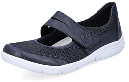 Rieker Damen Kletthalbschuhe L7452, Frauen Halbschuhe,lose Einlage,Freizeitschuhe,Klettverschluss,Klettschuhe,Strassenschuhe,blau (14),38 EU / 5 UK