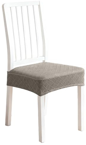 JUNZHE Stuhlhussen 2er/4er/6er Set Stretch Stuhlbezug, Abnehmbarer Waschbarer Universale Hussen für Stühle Schutz für Esszimmerstühle, Küche, Hotel, Restaurant, Hochzeit, Büro(Taupe, 4 Stück)