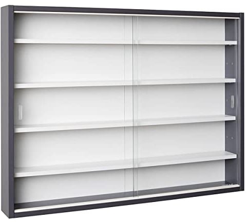 AltoBuy Collect - Vitrine Murale 5 Compartiments Grise et Blanche