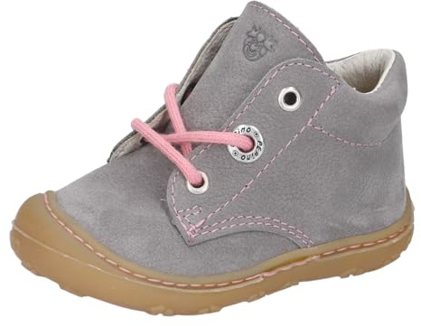 RICOSTA Mädchen Lauflern Schuhe Cory, Baby und Kleinkinder Lauflernschuhe, Weite: Schmal, terracare, schnürer, flexibel, Graphit/rosa (460), 19 EU