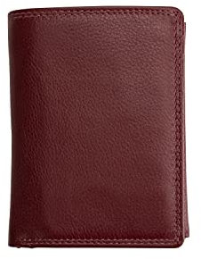 Josephine Osthoff Geldbörse Herren Leder großes Kartenetui Kreditkarte Scheckkarten Damen RFID-Schutz Ausweistasche Slim Wallet mit Reißverschluss (929), Farbe:Bordeaux