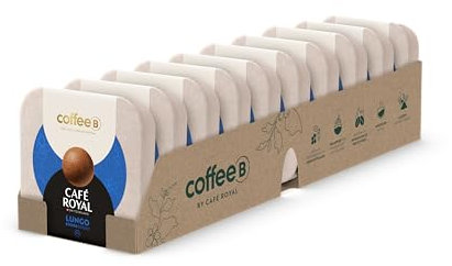 CoffeeB by Café Royal Lungo 10x9 Kaffee Balls – Speziell für die Verwendung der CoffeeB-Kaffeemaschine – Rainforest Alliance – 100% Kompostierbar