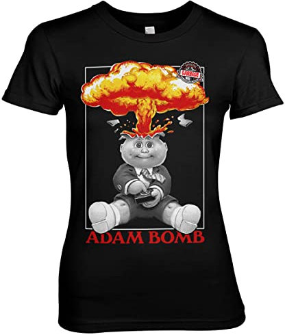 Garbage Pail Kids Licenciado Oficialmente Adam Bomb Mujer Camiseta (Negro), Small