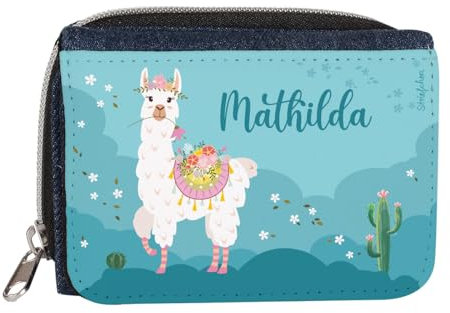 Striefchen® Geldbörse für Kinder in Jeans Optik Verschiedene Motive Lama