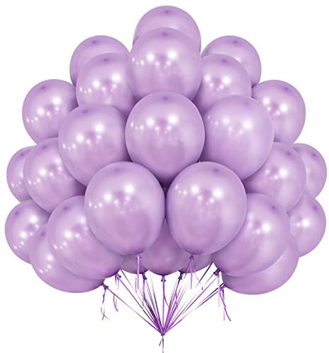 Palloncini Viola Chiaro, Confezione da 50 Palloncini da 12 Pollici, Palloncini in Lattice Viola Perla Pianura per Ragazze Donne Festa di Compleanno Matrimonio Addio al nubilato Baby Shower Decorazioni