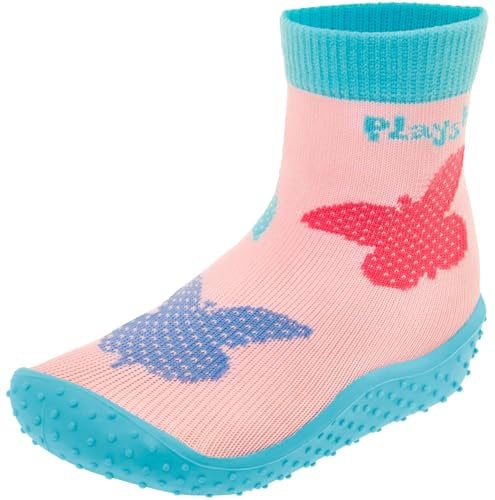 Playshoes Calcetín acuático, Zapatos de Agua, Mariposas Rosa, 28/29 EU