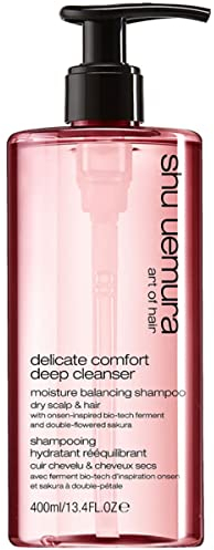 Shu Uemura, Deep Cleanser Delicate Comfort, Sanftes Shampoo, Für trockene Kopfhaut und trockenes Haar, Mit Biotech-Ferment und doppelblütiger Sakura, Reinigt die Kopfhaut, 400 ml
