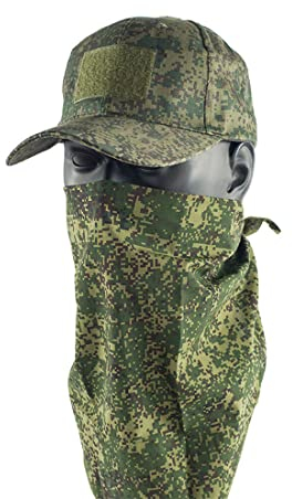 Taov Herren-Baseballmütze, Russische Baseballmütze mit Armee-Dreieckstuch Taktische militärische Tarnmütze (Green Camo)