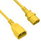 DINIC Kaltgerätekabel C13 Stecker auf C14 Buchse, Kaltgeräte-Verlängerung mit VDE (gelb, 1,00m)